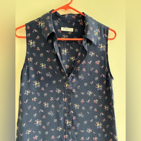 Equipment silk sleeveless shift dress floral print size XS - Picture 4 of 12